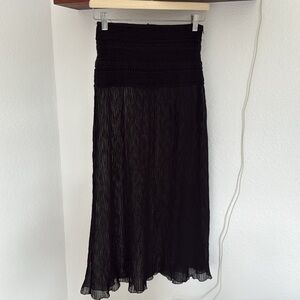 Zara Black Crochet-Waist Sheer Maxi Skirt